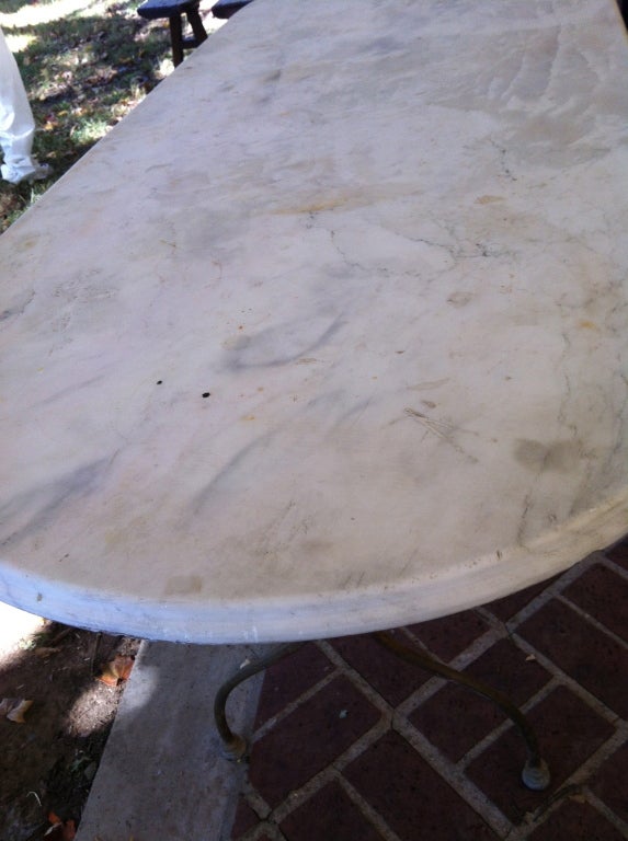 19thc French Marble and Iron Bistro Table 3