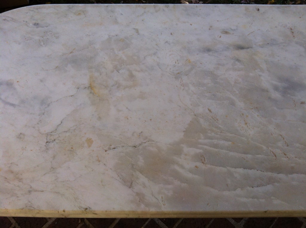 19thc French Marble and Iron Bistro Table 4