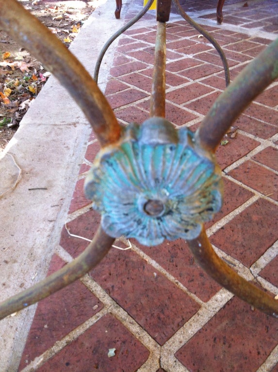 19thc French Marble and Iron Bistro Table 5