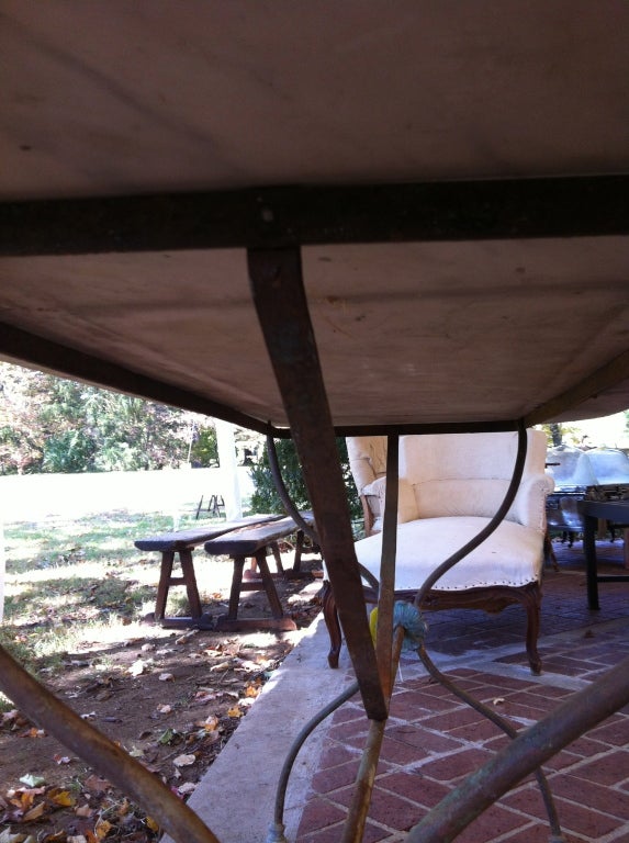 19thc French Marble and Iron Bistro Table 6