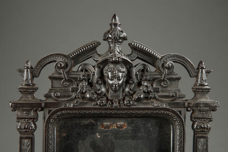 French Napoleon III ebony frame with angels