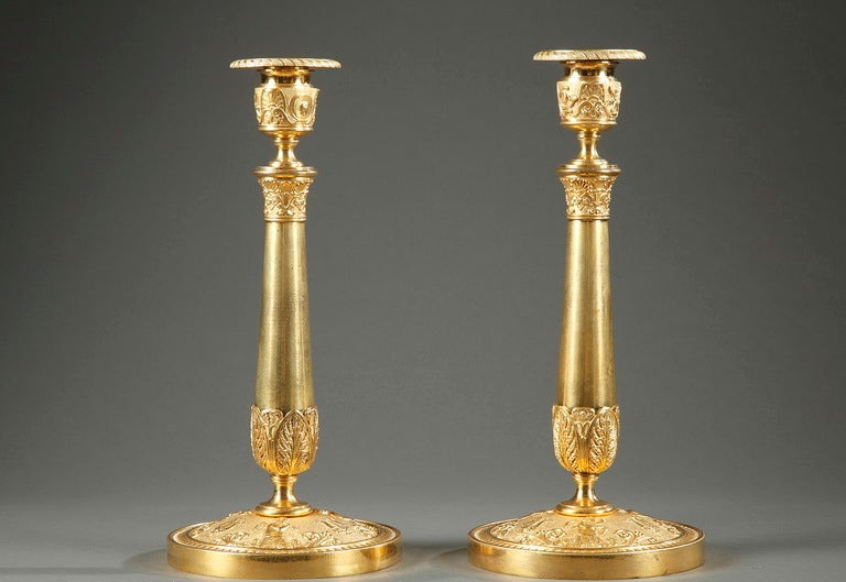 Empire candlesticks with Cupids musicians