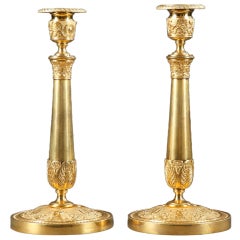 Empire candlesticks with Cupids musicians