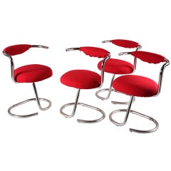 Tubular chromed metal chairs