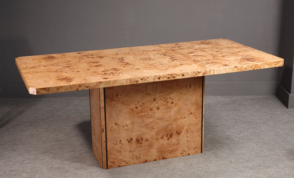 Elm burr veneer dining room table