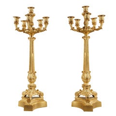 Pair of Early 19th Century Ormolu Six Lights Candelabra