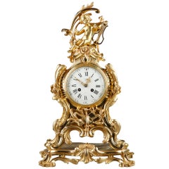 Louis XV Style Gilt Bronze Mantle Clock