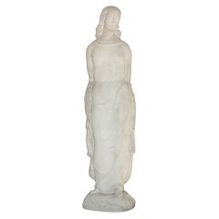 Sculpture of a standing lady in plaster 11