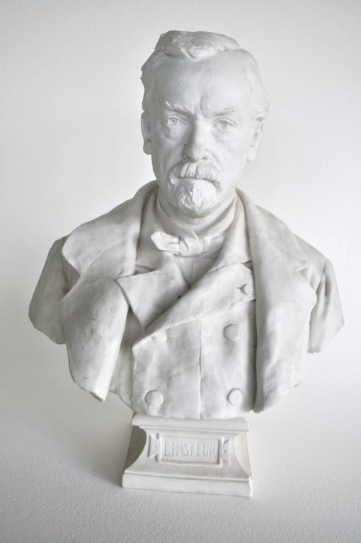 French Sevres biscuit porcelain bust of Louis Pasteur For Sale