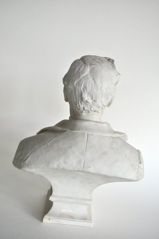 Sevres biscuit porcelain bust of Louis Pasteur In Excellent Condition For Sale In New York, NY