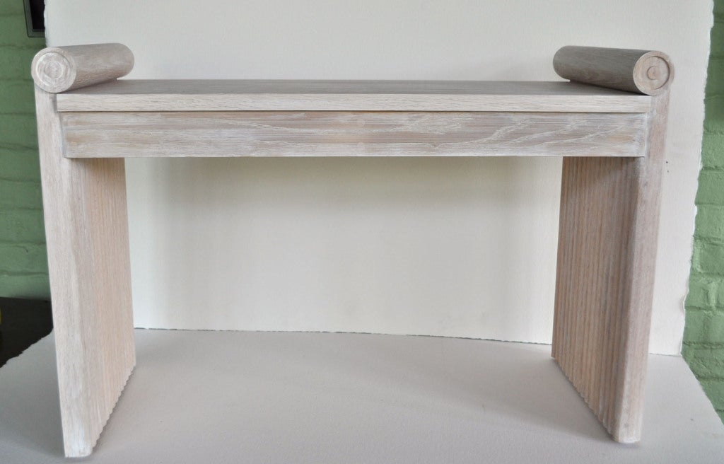 20th Century Pickled Oak Bench