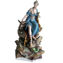 18th Century Meissen Porcelain Figure of Diana
