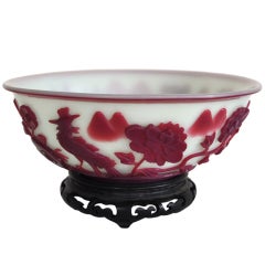 19th Century Peking Pink on White Bowl