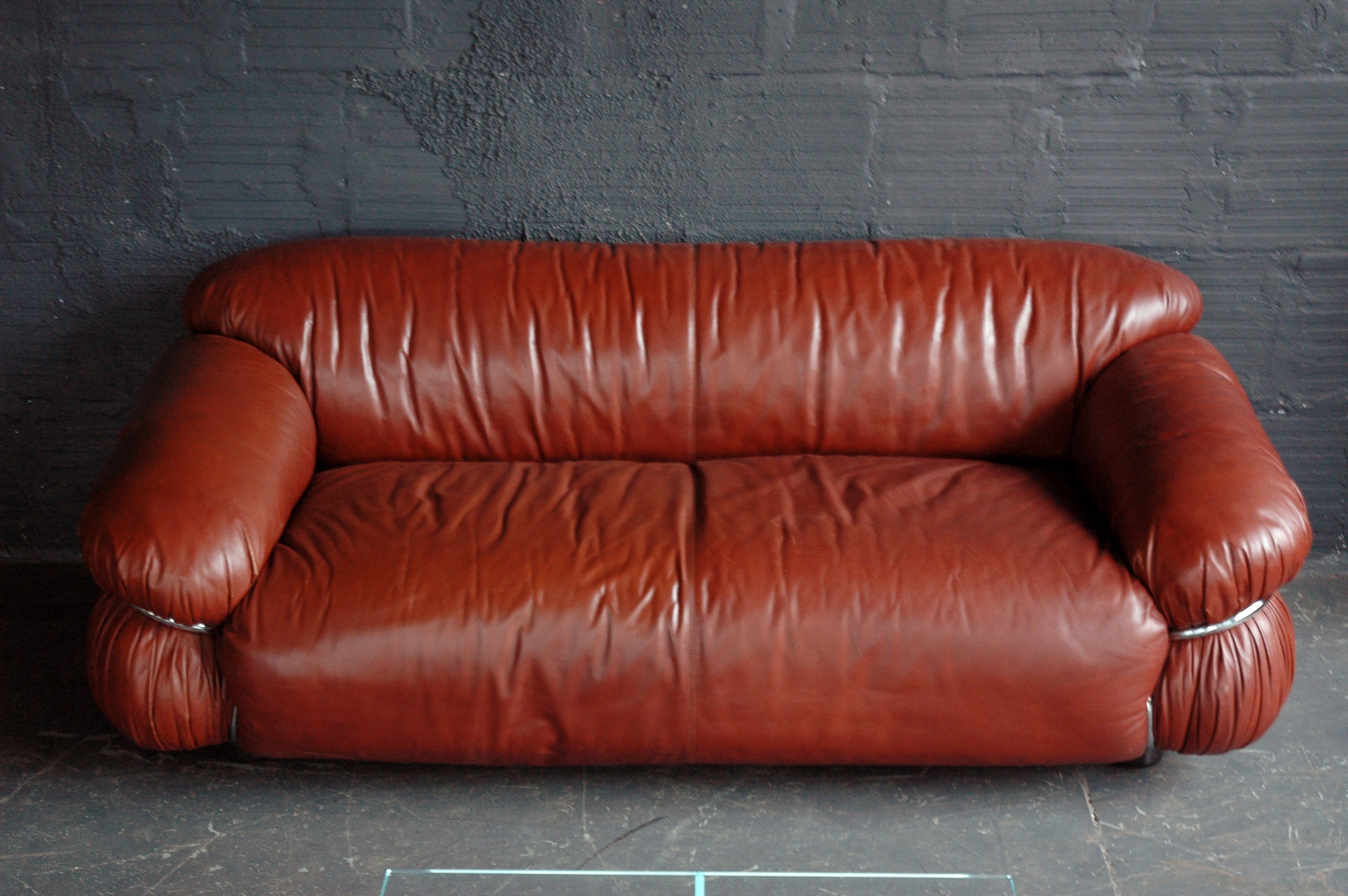 Gianfranco Frattini for Cassina Leather Sesann Sofa For Sale