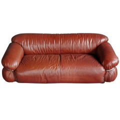 Gianfranco Frattini for Cassina Leather Sesann Sofa