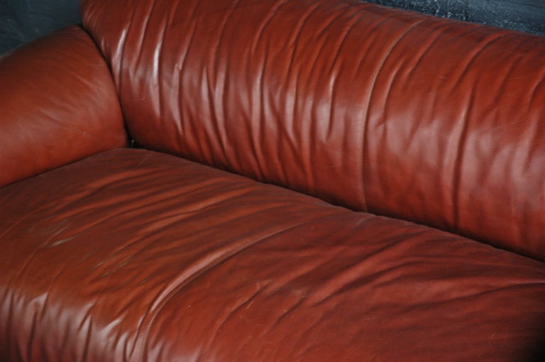 Gianfranco Frattini for Cassina Leather Sesann Sofa In Excellent Condition For Sale In Portland, OR