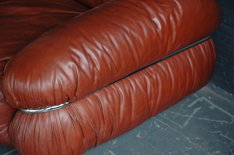 Late 20th Century Gianfranco Frattini for Cassina Leather Sesann Sofa For Sale
