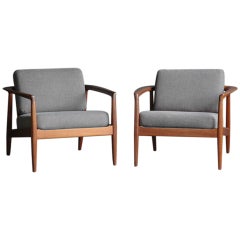 Folke Ohlsson for Dux Teak Lounge Chairs (PAIR)