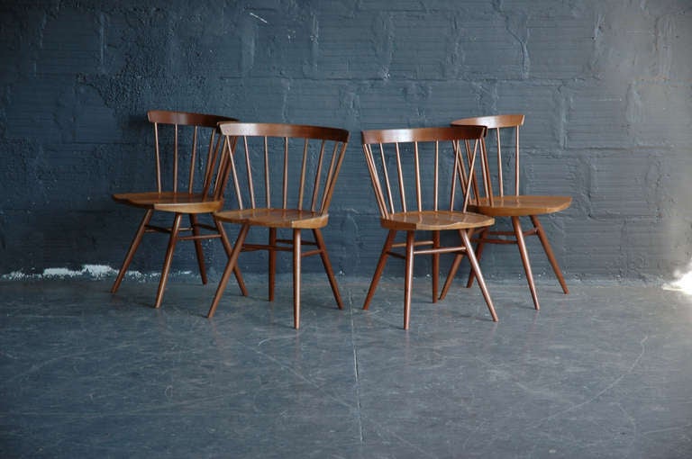 George Nakashima Walnut Straight Chair (Set of Four)