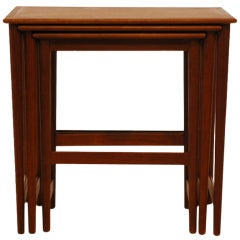 Teak Danish Modern Nesting Side Table Set