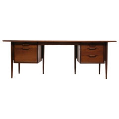 Stow Davis Walnut Executive Desk