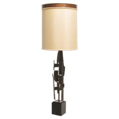 Brutalist Torch-cut Steel Lamp