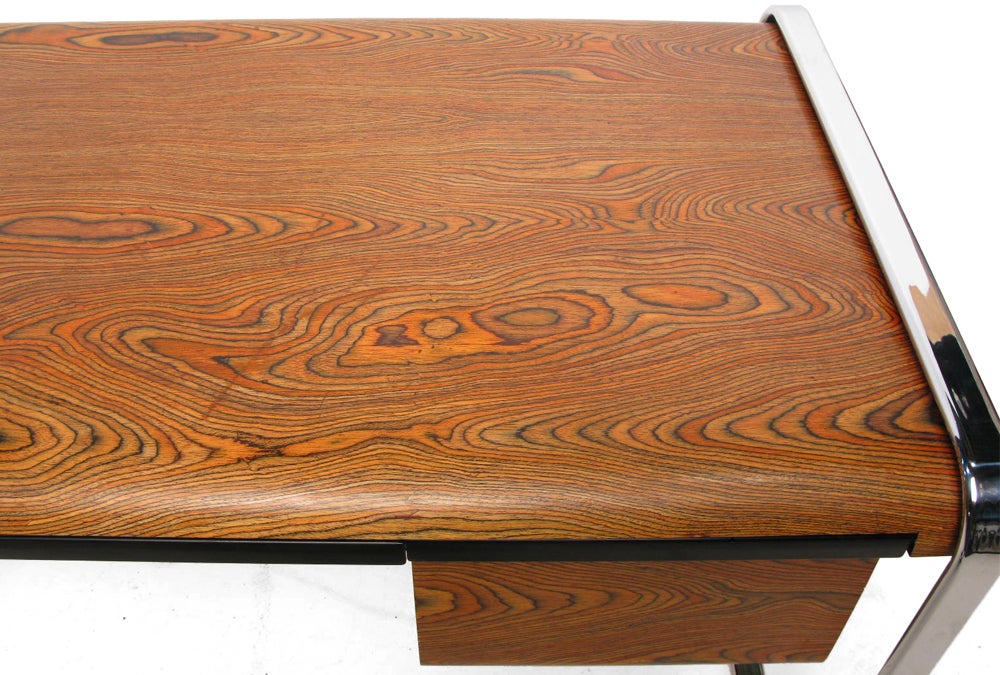 Peter Protzman for Herman Miller Zebrawood and Chrome Desk For Sale 5
