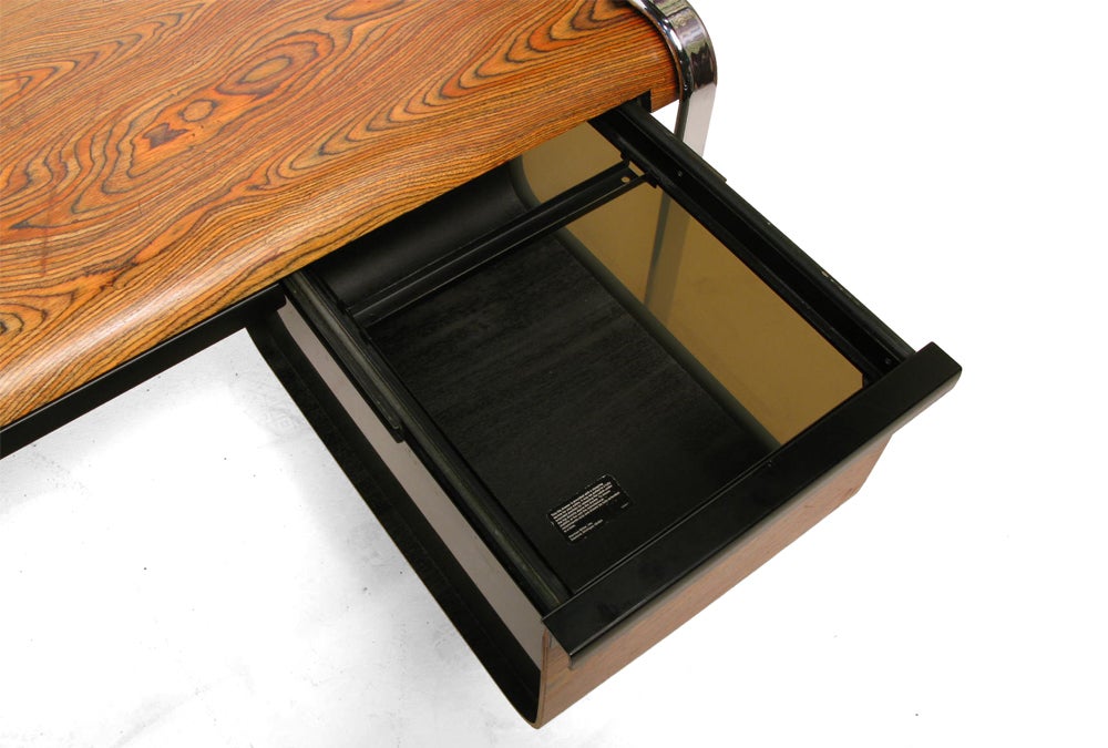 Peter Protzman for Herman Miller Zebrawood and Chrome Desk For Sale 3