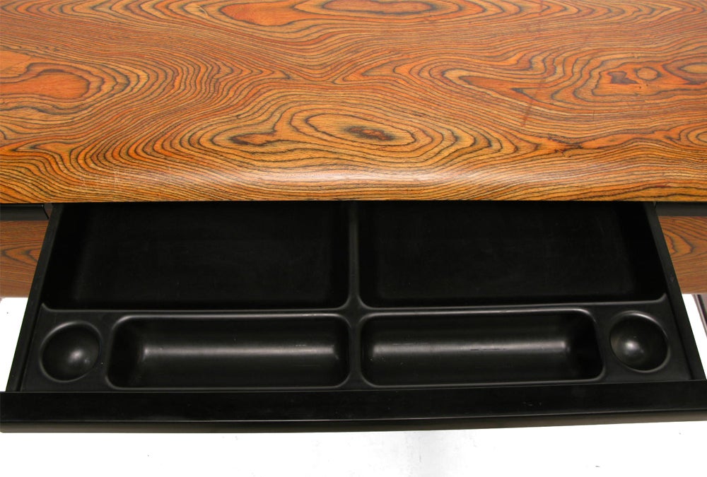 Peter Protzman for Herman Miller Zebrawood and Chrome Desk For Sale 4