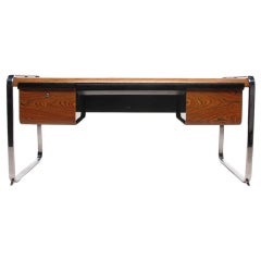 Peter Protzman for Herman Miller Zebrawood and Chrome Desk