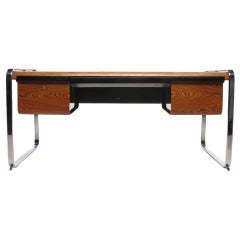 Peter Protzman for Herman Miller Zebrawood and Chrome Desk