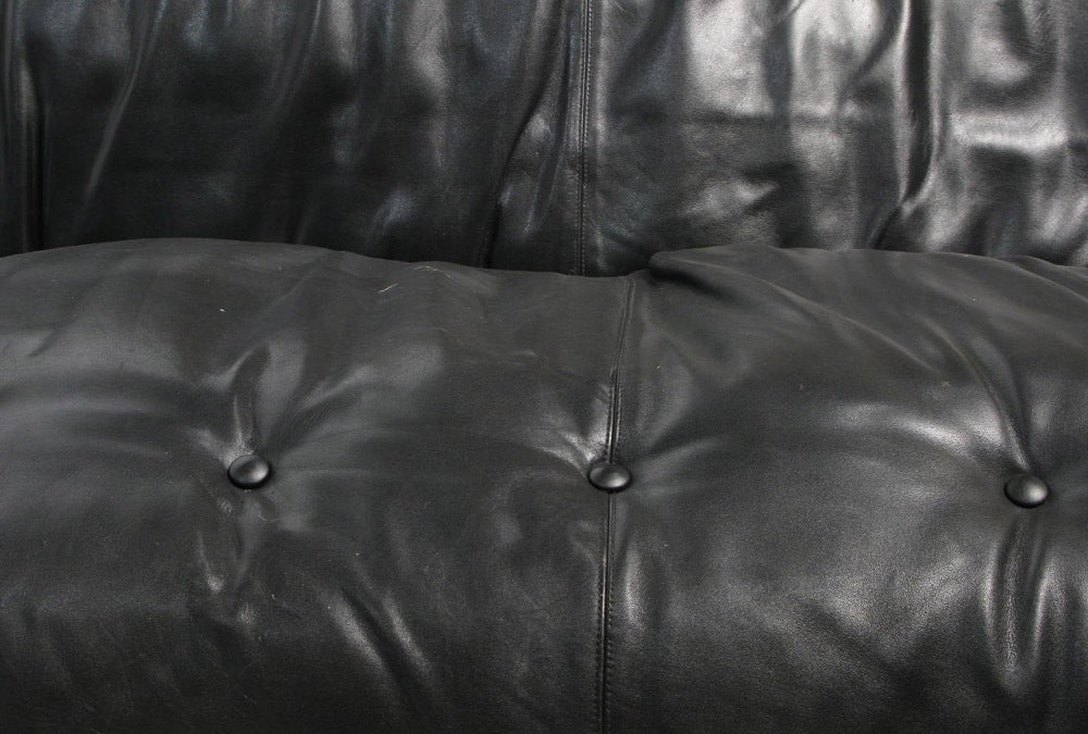 Leather Sergio Rodrigues for Isa Mole Sheriff Sofa For Sale