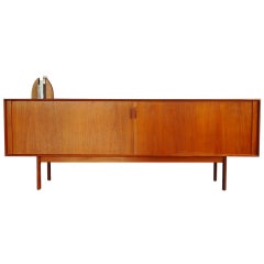 Teak Danish Modern Tambour-door Credenza