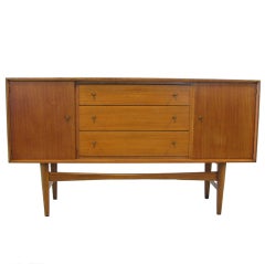 Gordon Russell for Russel of Broadway Mahogany Credenza with Brass Door Pulls