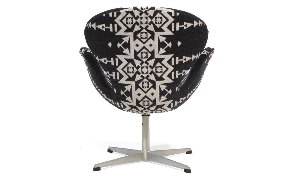 Mid-20th Century Arne Jacobsen for Fritz Hansen Swan Chair in Pendleton Fabric