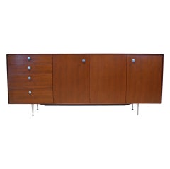 Retro George Nelson for Herman Miller Walnut Thin Edge Credenza