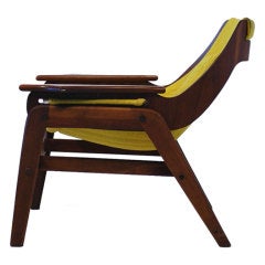 Jerry Johnson for Plycraft Walnut Sling Lounge Chair