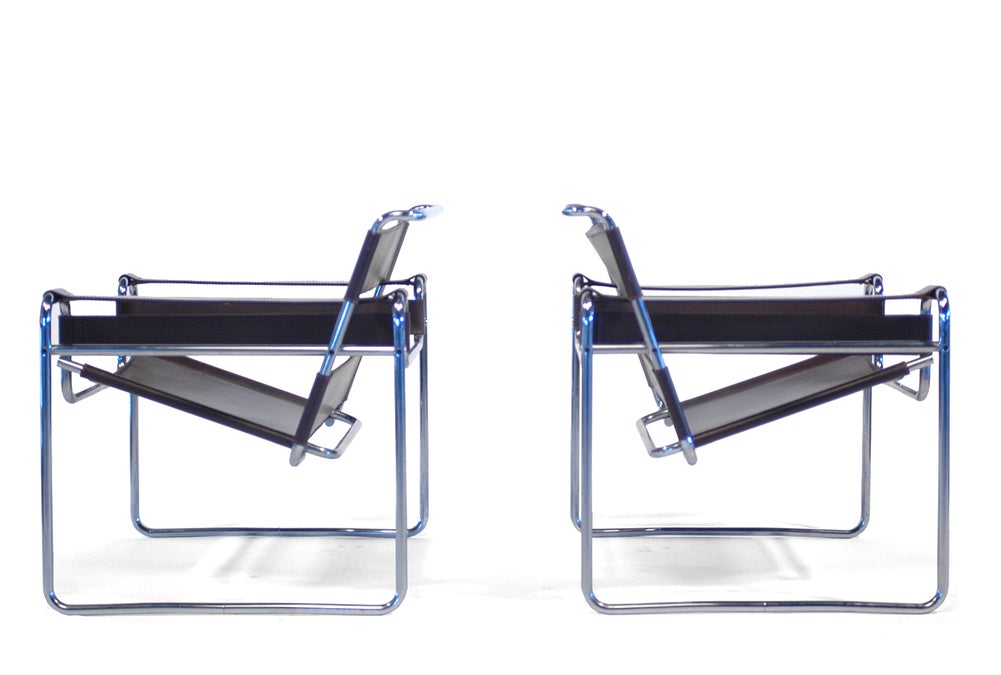 The B3 chair is Marcel Breuer’s best-known furniture design. First designed and produced while Breuer was head of the cabinetmaking workshop at the Bauhaus in Dessau, the chair got its nickname after Wassily Kandinsky, also teaching at the Bauhaus