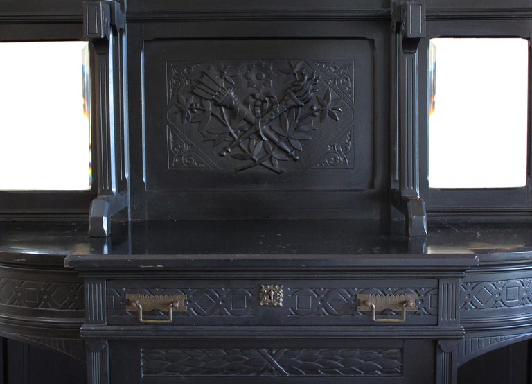 Unknown ebonized victorian cabinet For Sale