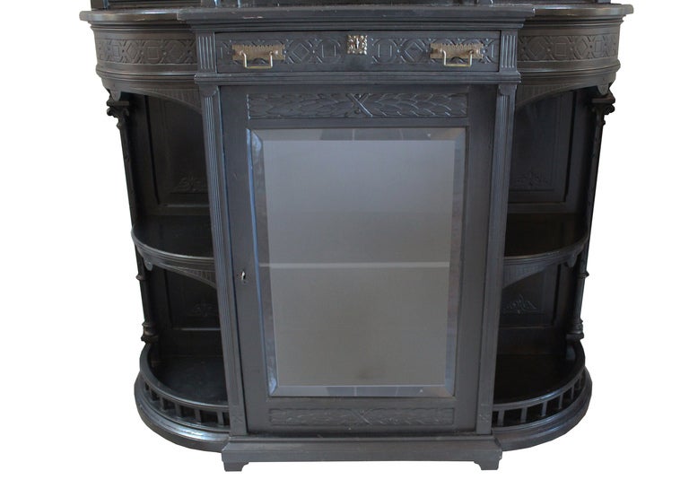 ebonized victorian cabinet In Excellent Condition For Sale In Los Angeles, CA