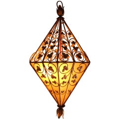 Vintage brass filigree lantern