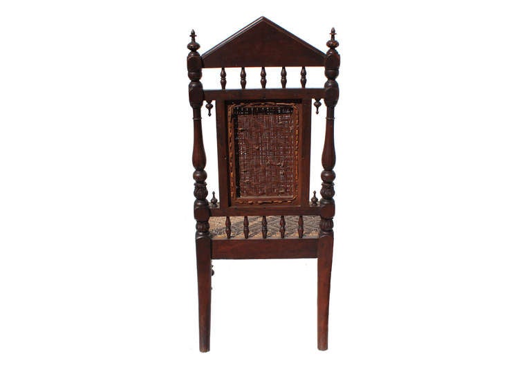 Portuguese antique portuguese carved chair For Sale