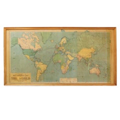 Vintage large framed world map