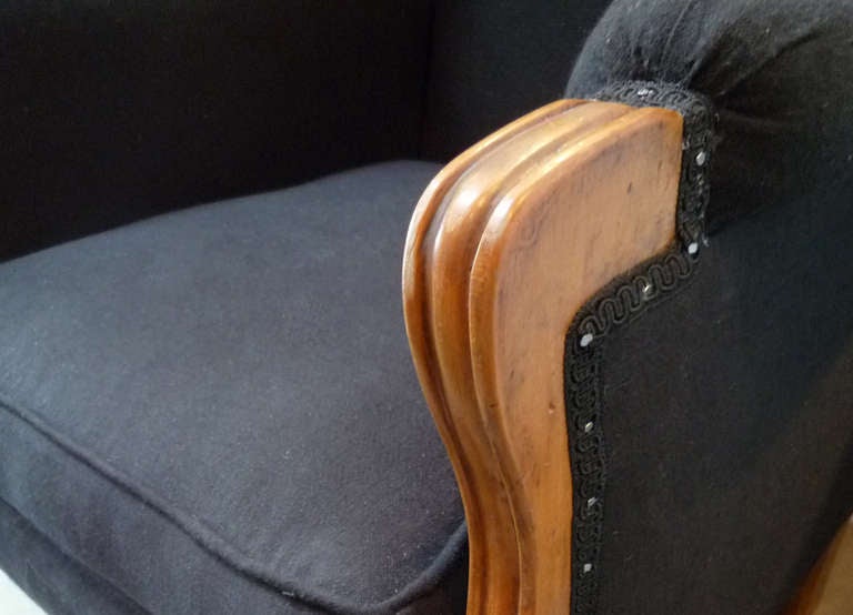Black Wingback Chair In Good Condition In Los Angeles, CA