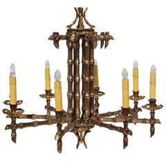 brass faux bamboo chandelier