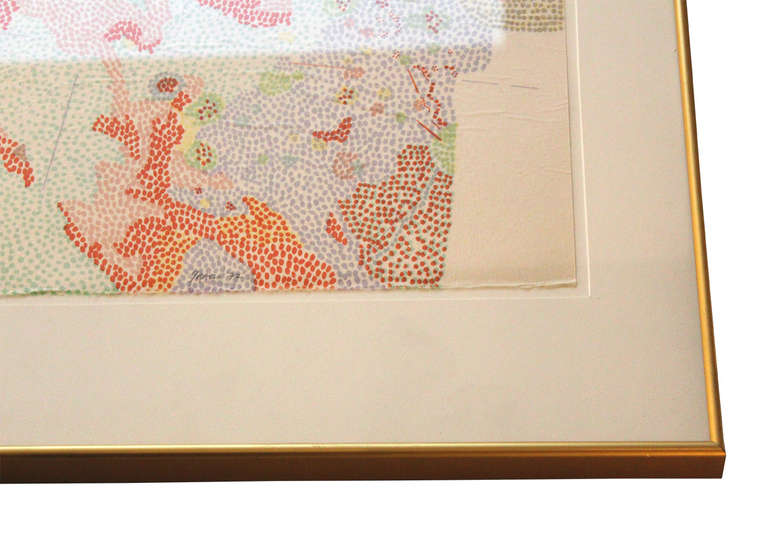 framed color lithograph