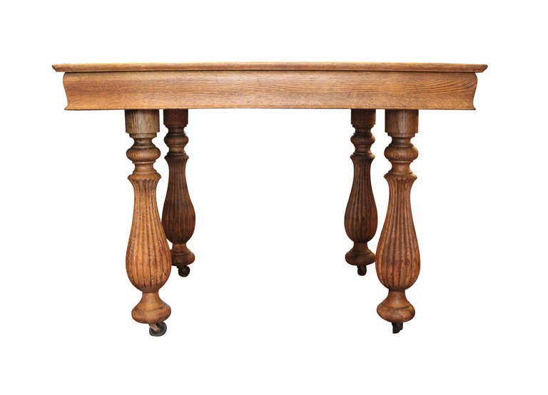 oak turned wood dining table