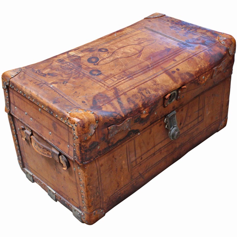 vintage leather trunk at 1stdibs