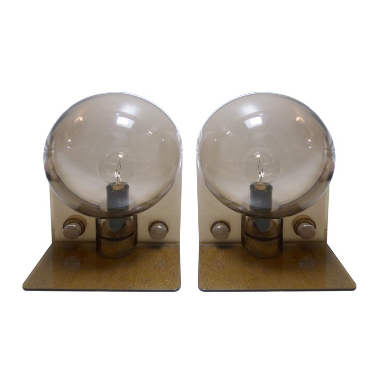 pair of italian space age lamps For Sale