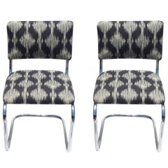 pair of chrome chairs